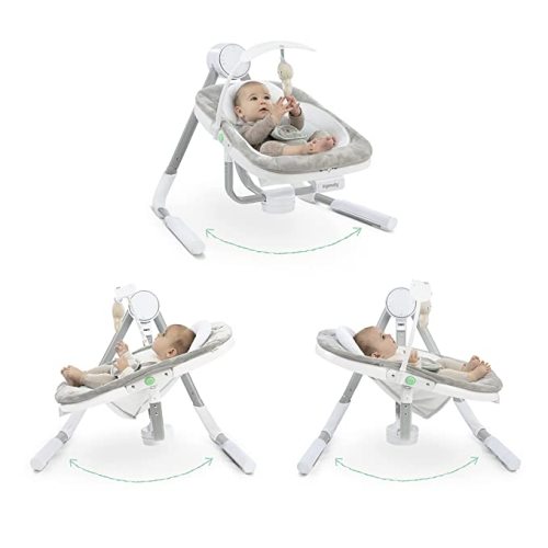 Amazon.com: Ingenuity Anyway Sway 5-Speed Multi-Direction Portable Foldable Baby Swing & Infant Seat with Vibrations, Nature Sounds, 0-9 Months 6-20 lbs (Spruce) : Everything Else