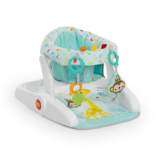 Bright Starts Learn-to-Sit 2-Position Baby Floor Seat with Toys, Unisex, 4-12 Months, Wild Wiggles