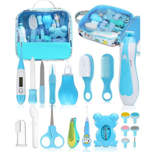 Baby Grooming Kit, 20 in 1 Newborn Baby Essentials for Newborn Infant Toddlers, Blue