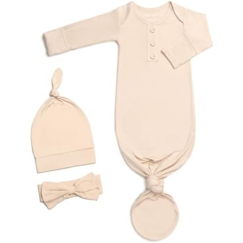 Infant Newborn Baby Knotted Gown, Sleepwear Romper Newborn Essentials Outfits Perfect for Newborn Boys and Girls Photography