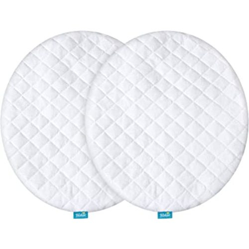 Waterproof Bassinet Mattress Pad Cover Compatible with Fisher Price On The Go Baby Dome, 2 Pack, Ultra Soft Viscose Made from Bamboo Terry Surface