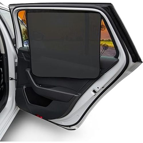 EcoNour Magnetic Car Sun Shade Side Window (2 Pack) | Rear Window Sun Shade, Blocks Harmful UV Rays | Ensures Privacy Protection | Baby Travel Accessories | Magnetic Curtain for Baby and Kids