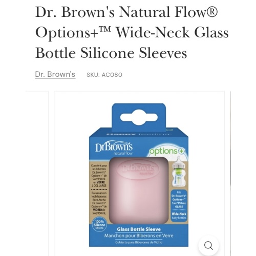 Dr. Brown's Natural Flow® Options+™ Wide-Neck Glass Bottle Silicone Sleeves