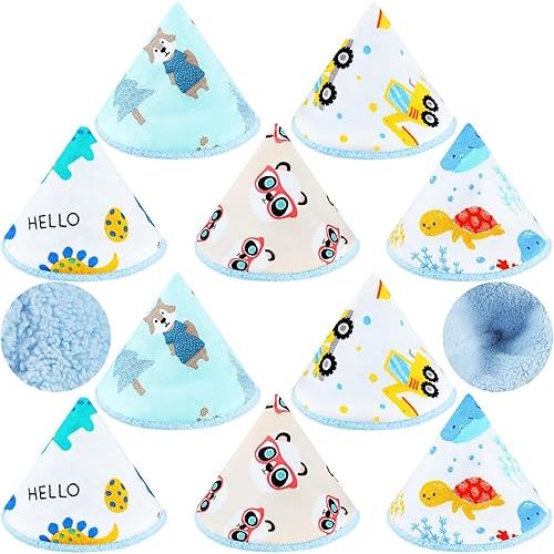 Timgle 10 Pcs Coral Velvet Pee Covers Baby Boy, Strong Water Absorption Pee Shield for Baby Boy, Reusable Pee Cap, Diaper Changing Accessory for Boys Newborn Gift (Dinosaur)