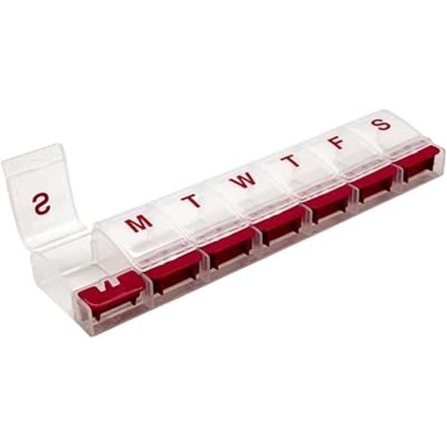 AM/PM Daily Pill Organizer - Color: Red ; Size: X-Large