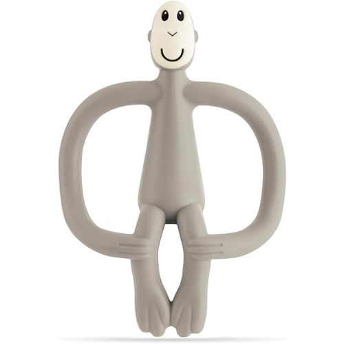 Original Teething Toy for Baby 3 Months+, BPA-Free Food Grade Silicone, Easy to Hold & Naturally Fits in Mouth, Stimulates and Massages Sore Gums, Gray