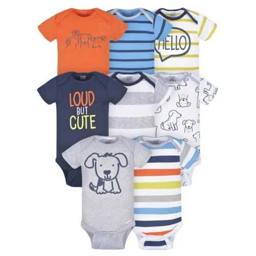 Onesies Brand Baby Boy Short Sleeve Onesies Bodysuits, 8-Pack, Sizes Newborn-12M
