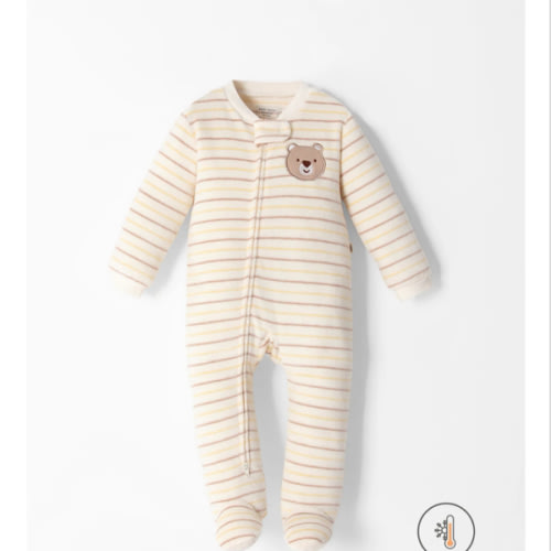 Pijama bebé niño cierre doble sentido rayas (0 meses)