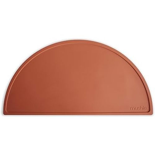 mushie Silicone Placemat for Kids | BPA-Free Non-Slip Design (Clay)