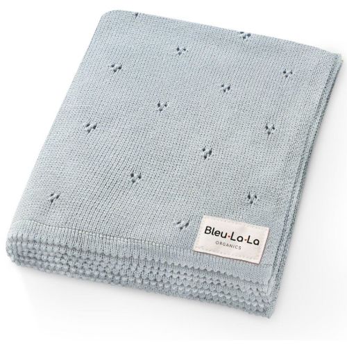 Luxury 100% Organic Cotton Baby Receiving Swaddle Blanket For Infants Boys And Girls - Powder Blue