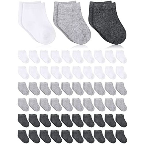 Jecery 60 Pairs Unisex Baby Socks Low Cut Stretch Cotton Ankle Infant Newborn Socks for Toddler Boys Girls