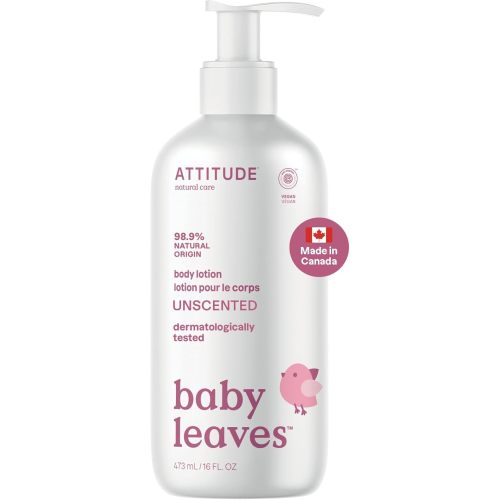 ATTITUDE Crème pour bébé, fabriquée au Canada, hydratante certifiée EWG, crème hydratante testée dermatologiquement, végétalienne et sans cruauté, sans parfum, 473 mL