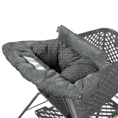 Summer Infant Comfort Baby Cushion Protector, 2-in-1 Portable Shopping Cart and High Chair Cover, Heather Gray