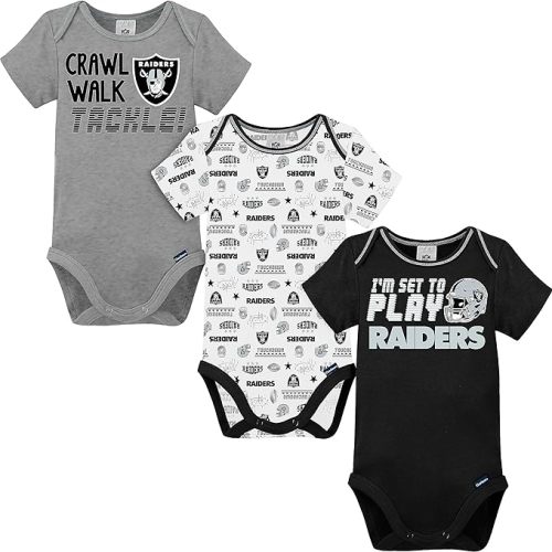 Gerber Baby NFL Team 3 Pack Short Sleeve Onesie Bodysuit 6-12 mo