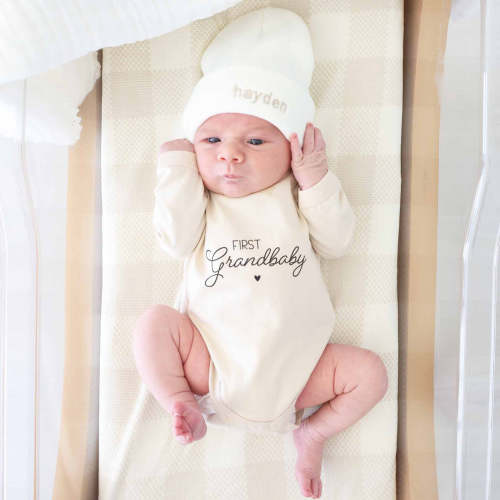 Embroidered Knit Baby Beanie