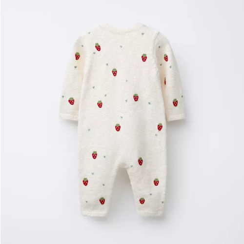 STRAWBERRY EMBROIDERY KNIT JUMPSUIT - Ecru | ZARA United States