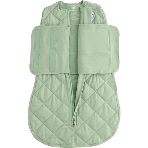 Dreamland Baby Sleep Swaddle | Gently Weighted Sleep Swaddles 100% Natural Cotton 2-Way Zipper Machine Washable and Dryable | Newborn/Infant Swaddle Transition Swaddle Sleeping Bag - Green