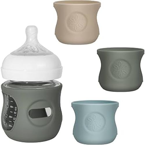 3 Pack Silicone Sleeves for Philips Avent Natural Bottle, Food Grade Silicone Anti Breakage Baby Bottles Holder, Compatible with Philips Avent Glass Natural Baby Bottle 4oz