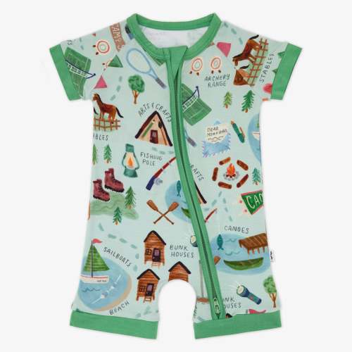 Green Camp Sleepies Shorty Zippy – Little Sleepies