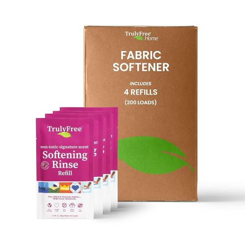 Fabric Softening Conditioner for Clothes| Safe for Babies & Kids with Sensitive Skin | Plant-Based | Includes 4 Refills| Signature Scent Rinse(200 Loads)