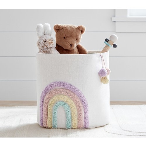 Embroidered Rainbow Storage Bin