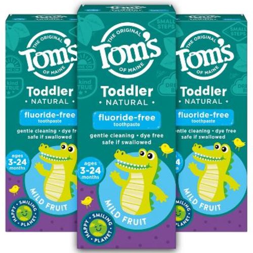 Tom's Of Maine Natural Toddler Training Toothpaste - Mild Fruit - 3pk/1.75oz - Trial Size