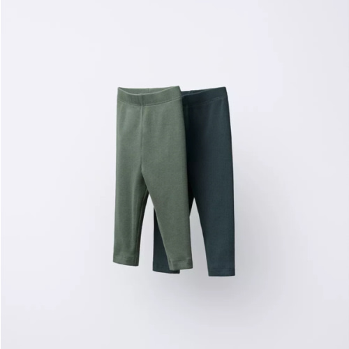 TWO-PACK OF PLAIN LEGGINGS - Matte green | ZARA United States