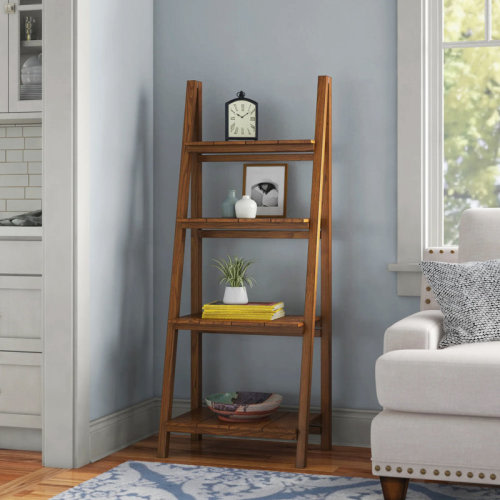 Laurel Foundry Modern Farmhouse® Aramis - Solid Wood Ladder Bookcase
