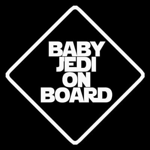 Baby Jedi On Board 6" Vinyl Sticker Car Decal (6" White)