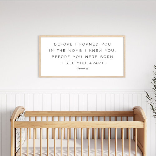 Jeremiah 1:5 sign, Nursery Wall Decor, Christian Nursery Decor, Before you were born I set you apart, Nursery Signs, Bible Verse Nursery