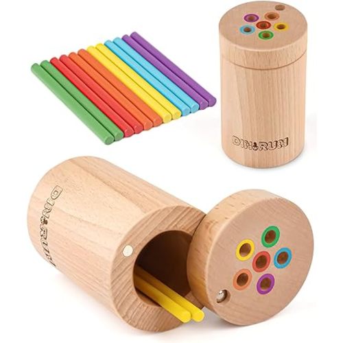 DINORUN Toddler Toys Montessori Toys for 1 2 3 Year Old Color Matching Fine Motor Toys for Toddlers 1-3 Sensory Toys Wooden Educational Toys for 1 Year Old
