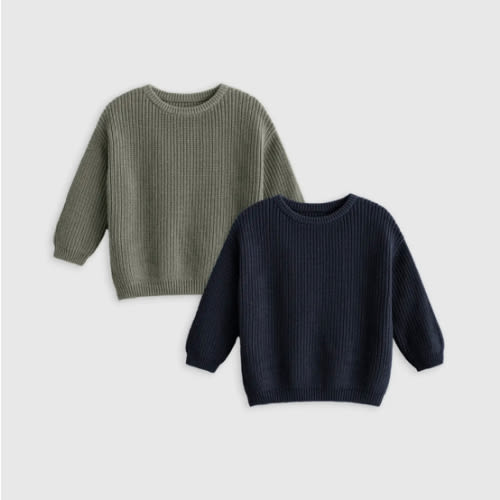 100% Organic Cotton Fisherman Tunic Sweater 2-Pack