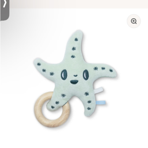 Teal Sea Star Teething Rattle
