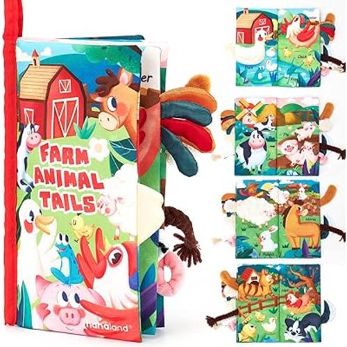 Baby Books 0-6 Months,Infant Tummy Time Toys High Contrast Sensory Baby Toys 6 to 12 Months Touch Feel Book Gift Christmas Stocking Stuffers for Boys Girls 0-3 Months Book Early Learning Stroller Toy