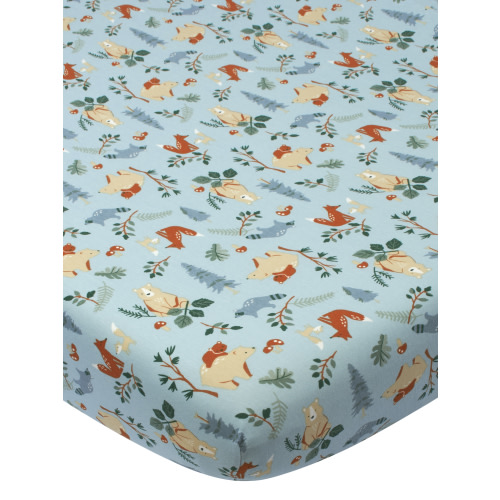 Modern Moments By Gerber Baby & Toddler Boy Ultra Soft Fitted Crib Sheet, Blue Woodland