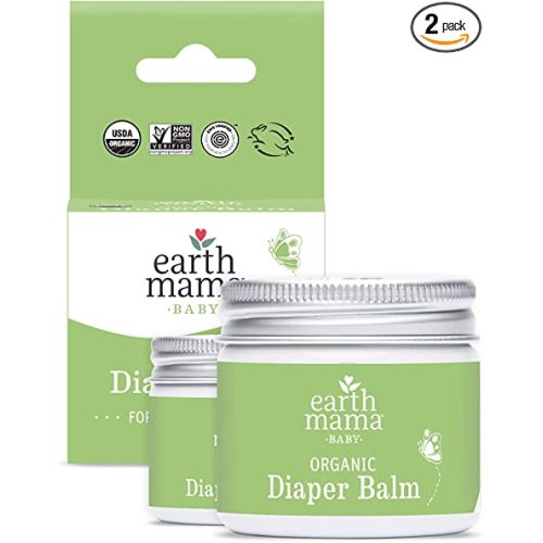 Earth Mama Organic Diaper Balm Multipurpose Baby Ointment | EWG Verified, Petroleum & Fragrance Free with Calendula for Sensitive Skin, 2-Fluid Ounce (2-Pack) - 2 Fl Oz (Pack of 2)