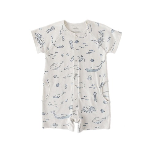 Life Aquatic Rolled Cuff Short Romper