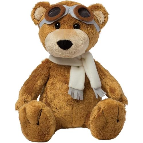 Manhattan Toy Aviator Teddy Bear 12" Stuffed Animal Plush with Soft Goggles and Scarf