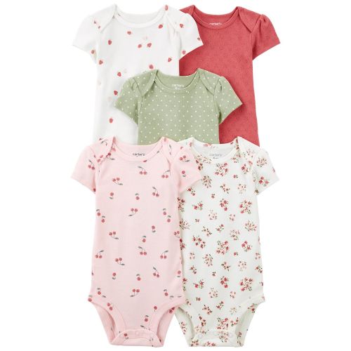 Baby 5-Pack Cherries & Hearts Short-Sleeve Bodysuits - Carter's | Carter's