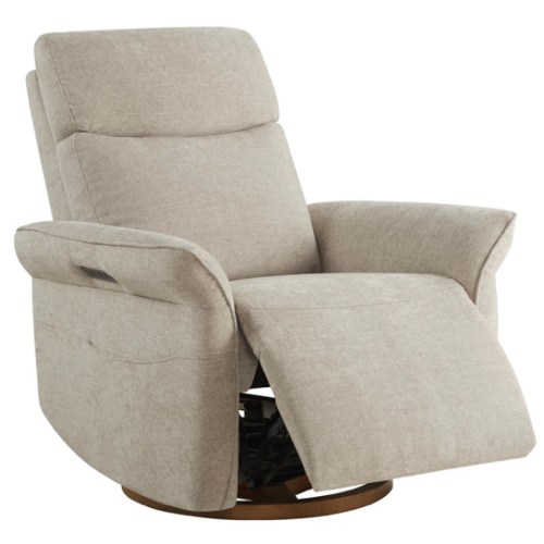 Vinca Modern Power Swivel Glider Recliner with Power Lumbar & Headrest