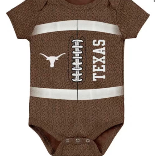 Texas Texas Longhorns Brown Baby Football One Piece - 133422483