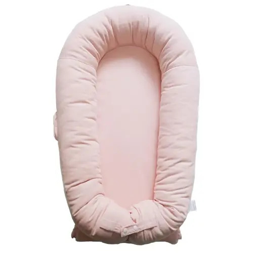 Deluxe Infant Lounger, Baby Nest Cover for Baby Girls & Boys, Newborn Essentials for Baby 0-12 Months, 100% Cotton, Portable Travel Bed (Corduroy Cotton, Mistyrose)