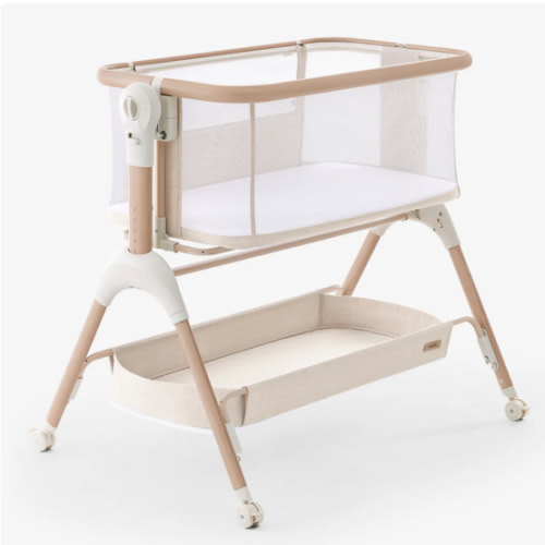HARPPA Cuddly Signature | 3-in-1 Rocking Baby Bassinet & Bedside Sleeper with Anti-Reflux Mattress for Newborns | Attaches to Bed, Adjustable Height, Tool-Free Setup, Portable Wheels, CPSC Certified, Gentle Rocking Motion | Ideal for Infants, Safe Co-Slee
