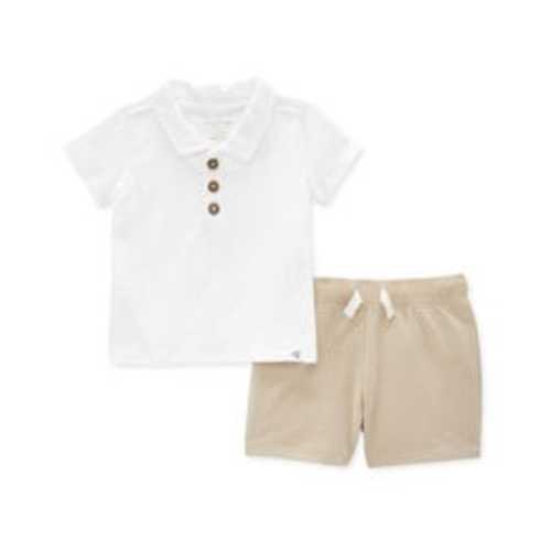 Jersey Slub Polo Tee & French Terry Short Set
