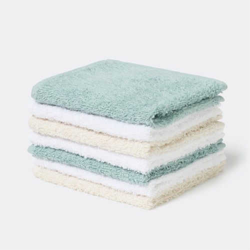 Dymples Cotton Face Washer 7 Pack - Blue/Green