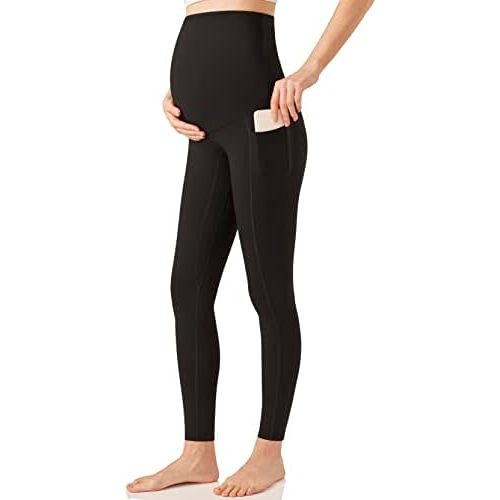 POSHDIVAH Women's Maternity Capri Leggings Over The Belly Pregnancy Workout Active Stretchy Pants with Pockets