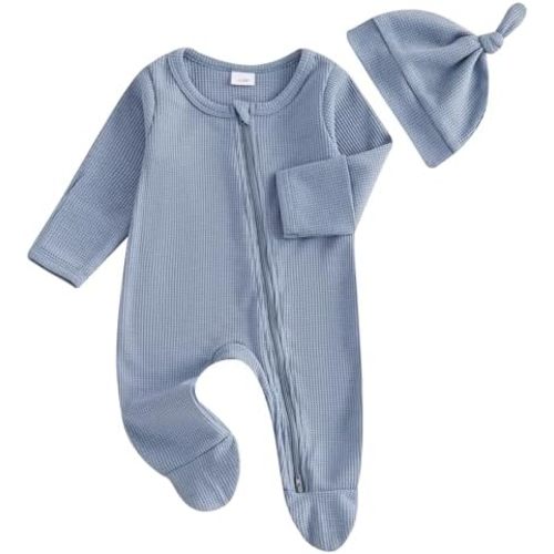 Newborn Baby Boy Fall Winter Outfit Clothes Knit Jumpsuit Romper Newborn Coming Home Outfit for Baby Boy