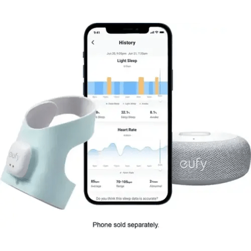 eufy S320 Smart Sock WiFi Baby Monitor with Receiver and Customizable Wellness Tracker Blue E8340132 - Best Buy