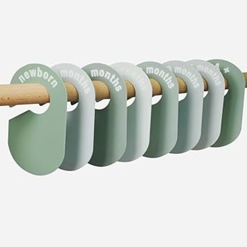 8 Pack Baby Closet Dividers – Pure Green Nursery Organizer for Baby Clothes 0-24 Months, Closet Size Markers, Baby Clothing Organizer for Nursery (green)