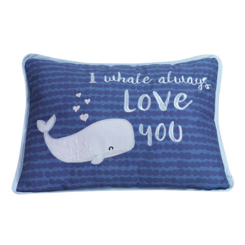 Oceania Blue I Whale Always Love You Nautical Ocean Theme Decorative Nursery Throw Pillow– Lambs & Ivy